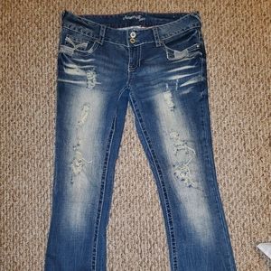 Amethyst bootcut distressed jeans size 9